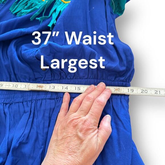 Vintage C.A. Sport Color Block Western Style Romper with Fringe Size Large - NWT - Picture 12 of 16